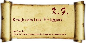 Krajcsovics Frigyes névjegykártya