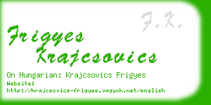 frigyes krajcsovics business card